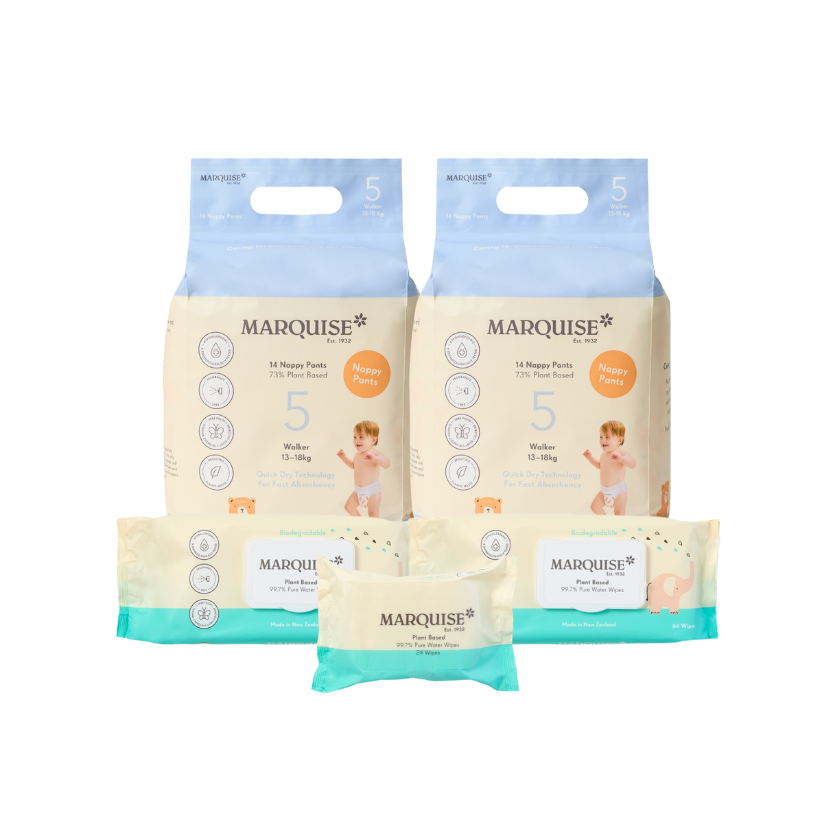 Marquise Hypoallergenic Nappies & Wipes Starter Pack