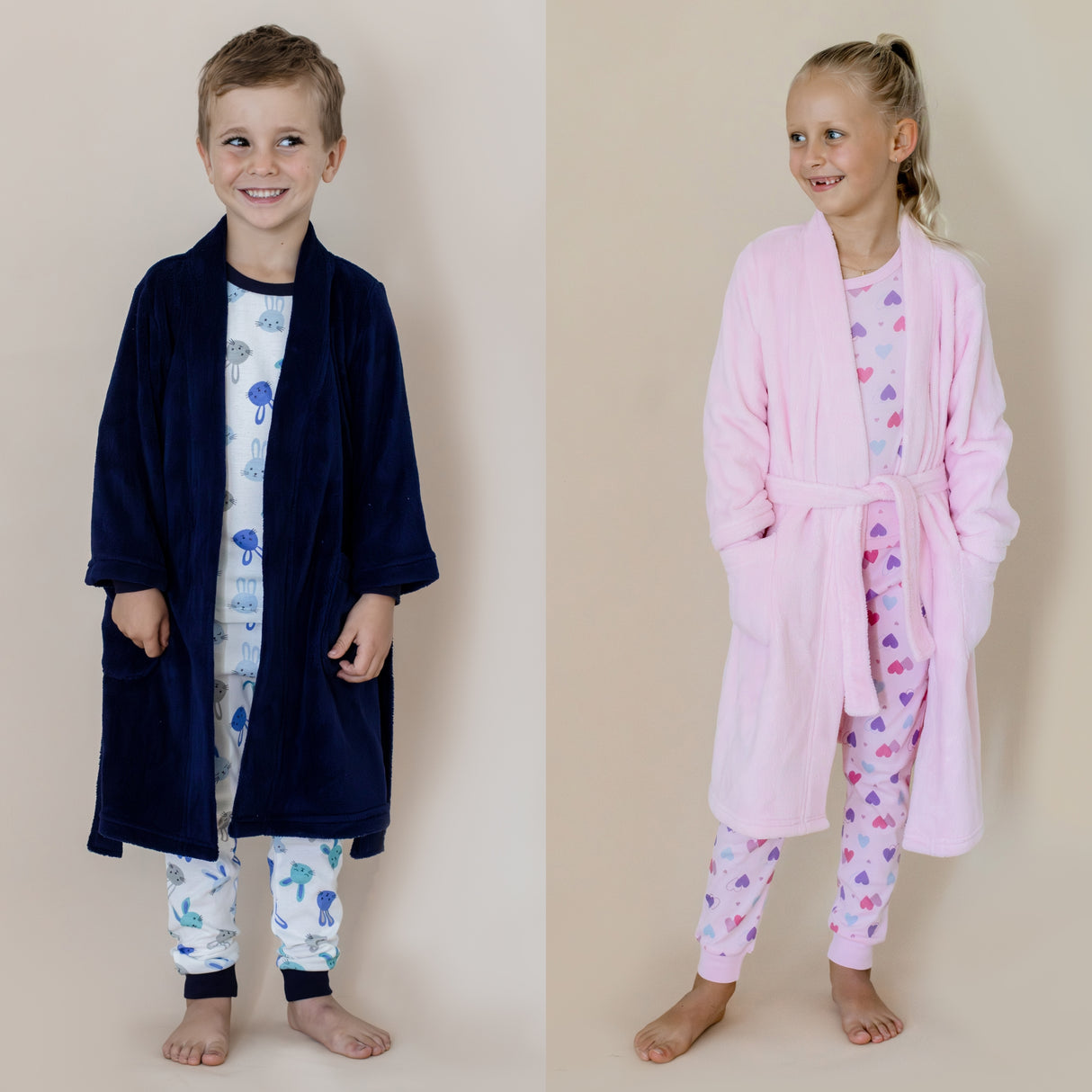 Navy & Pink Dressing Gown 2 Pack