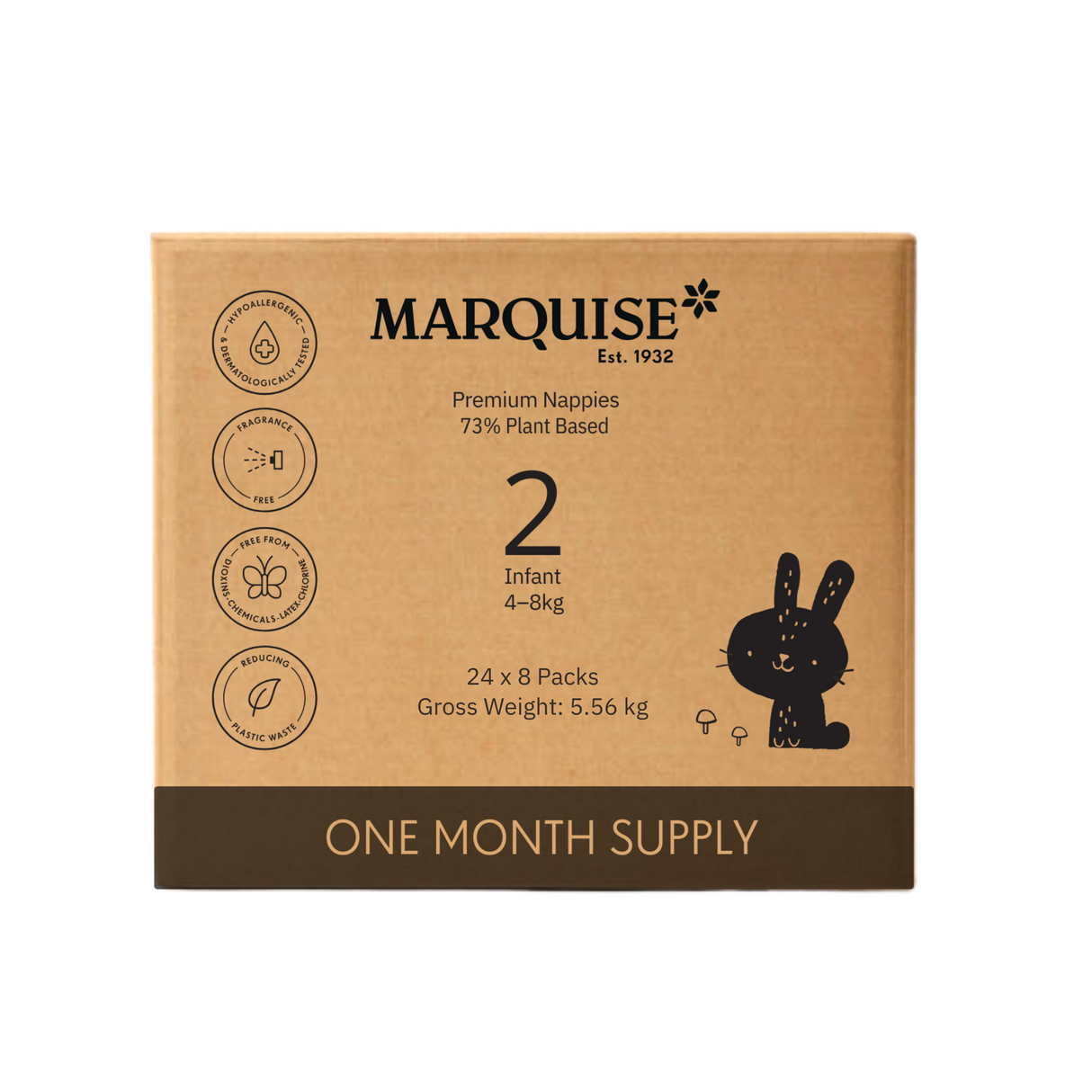 Marquise Hypoallergenic Nappies and Water Wipes Bundle