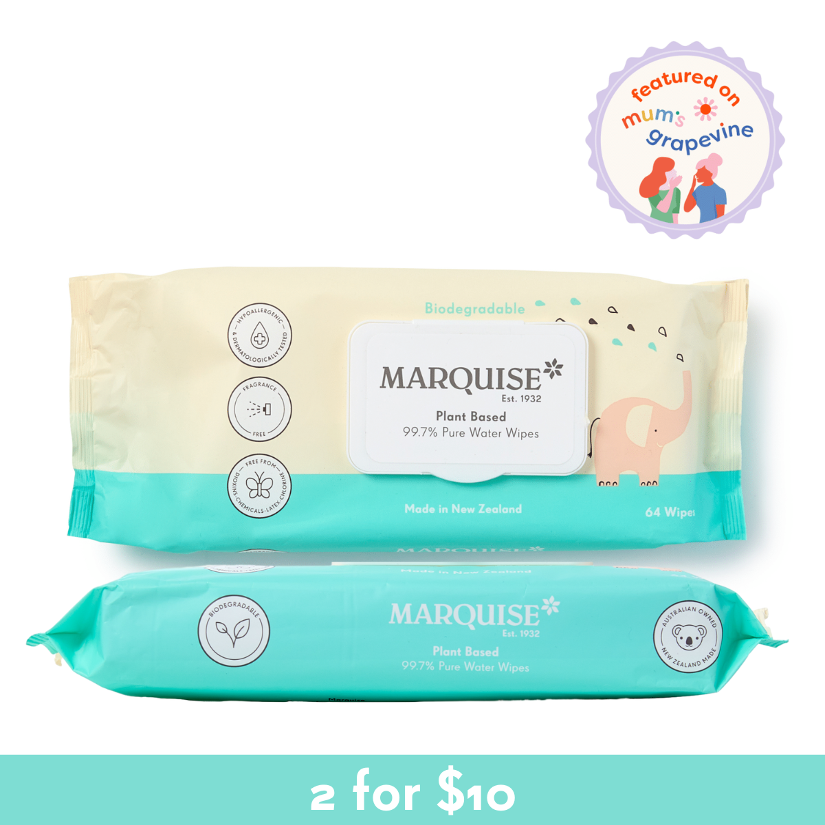 Marquise Eco Water Wipes