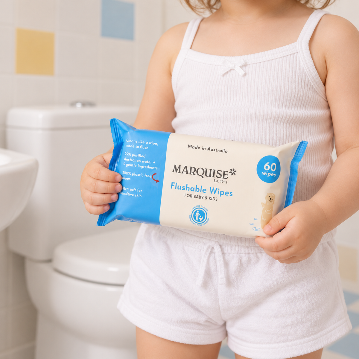 Marquise Flushable Wipes for Baby and Kids