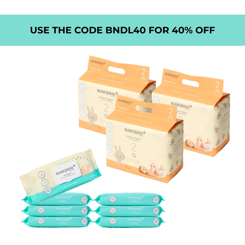 Marquise Hypoallergenic Nappies & Wipes Starter Bundle