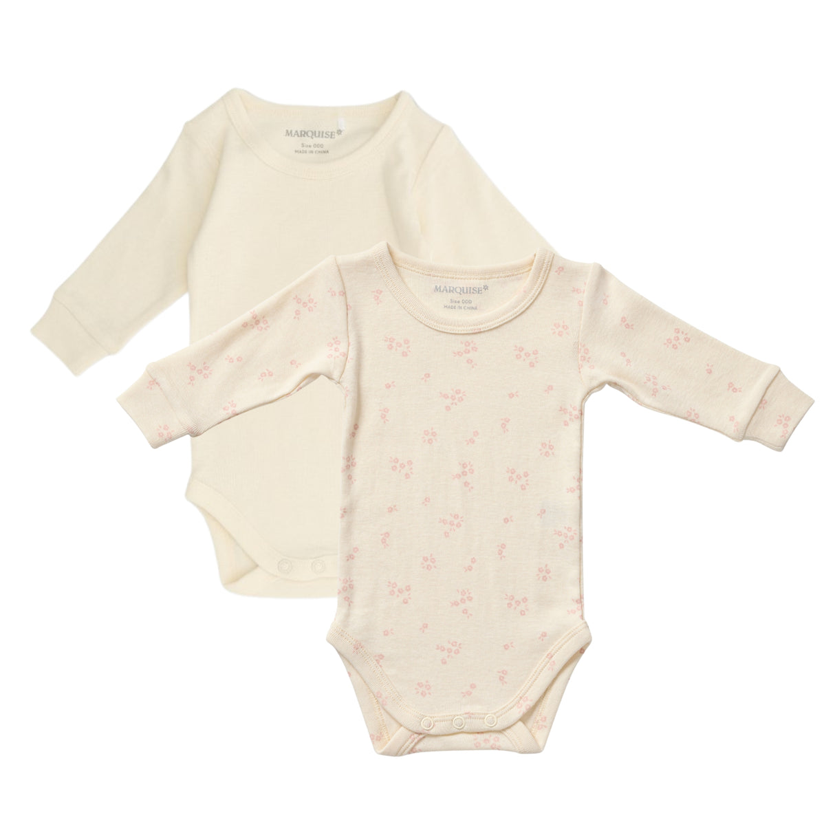 Baby Cotton Wool Cream & Floral Bodysuit 2 Pack