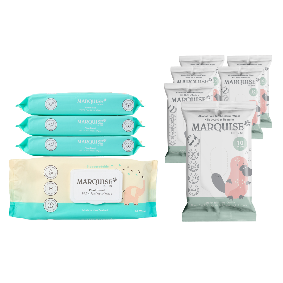 Water Wipes & Alc Free Antibacterial Wipes Bundle