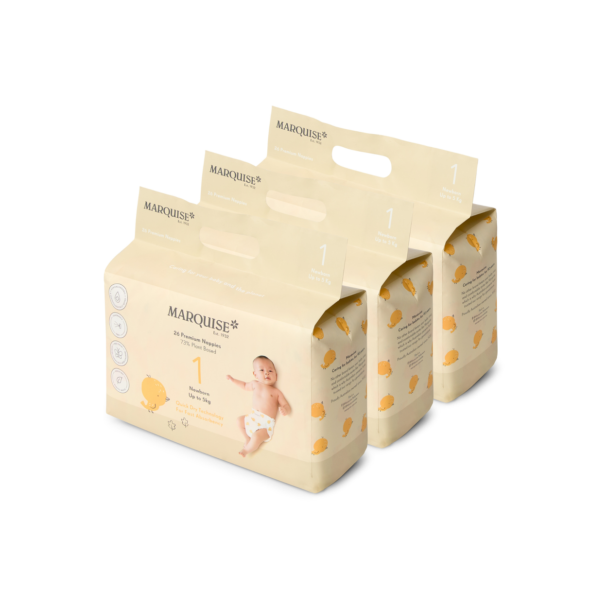 Marquise Hypoallergenic Nappies 3 packs