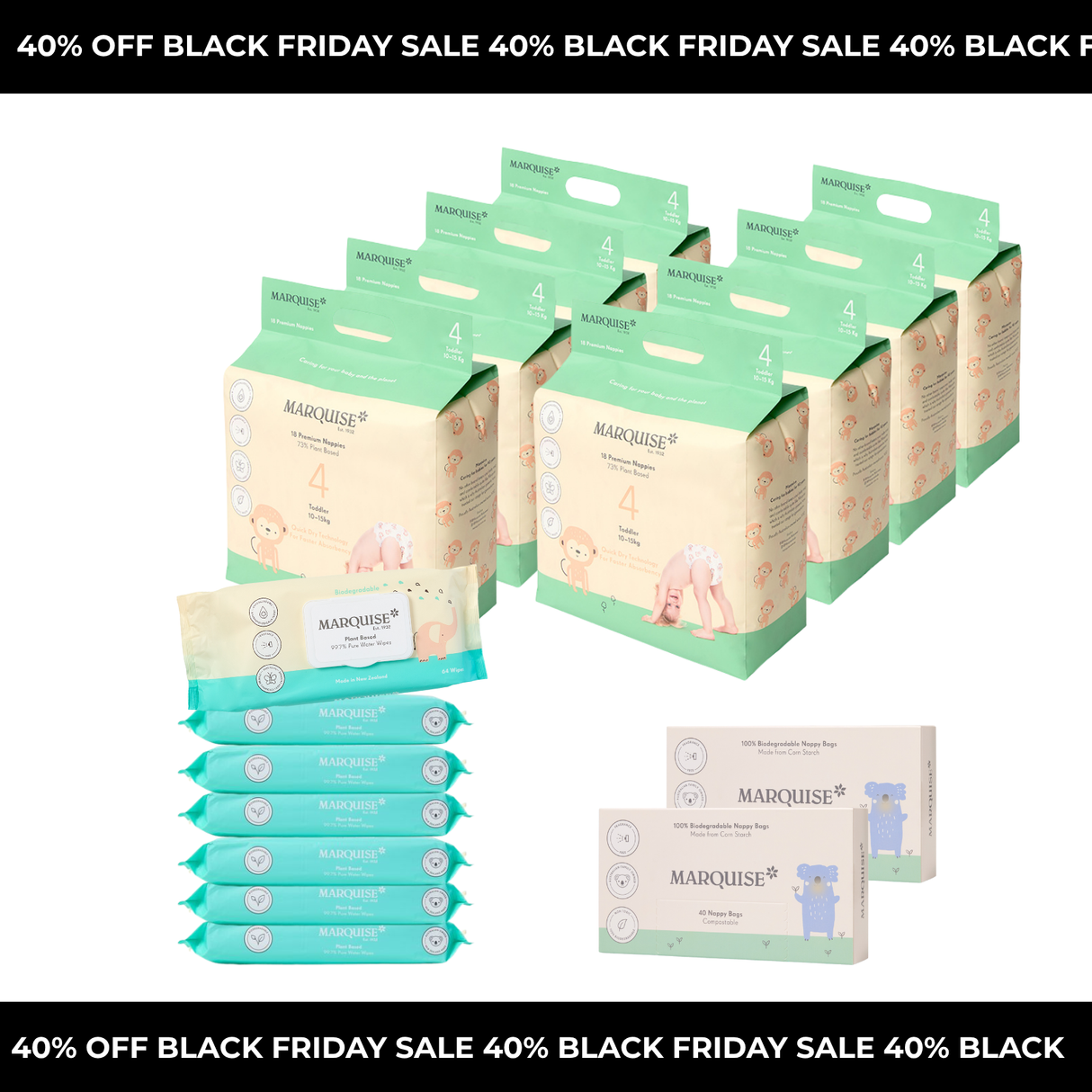 Black Friday Nappies & Wipes 1 Month Supply Pack