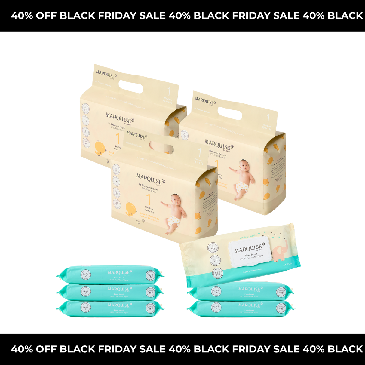 Black Friday Sale Nappies & Wipes Starter Bundle