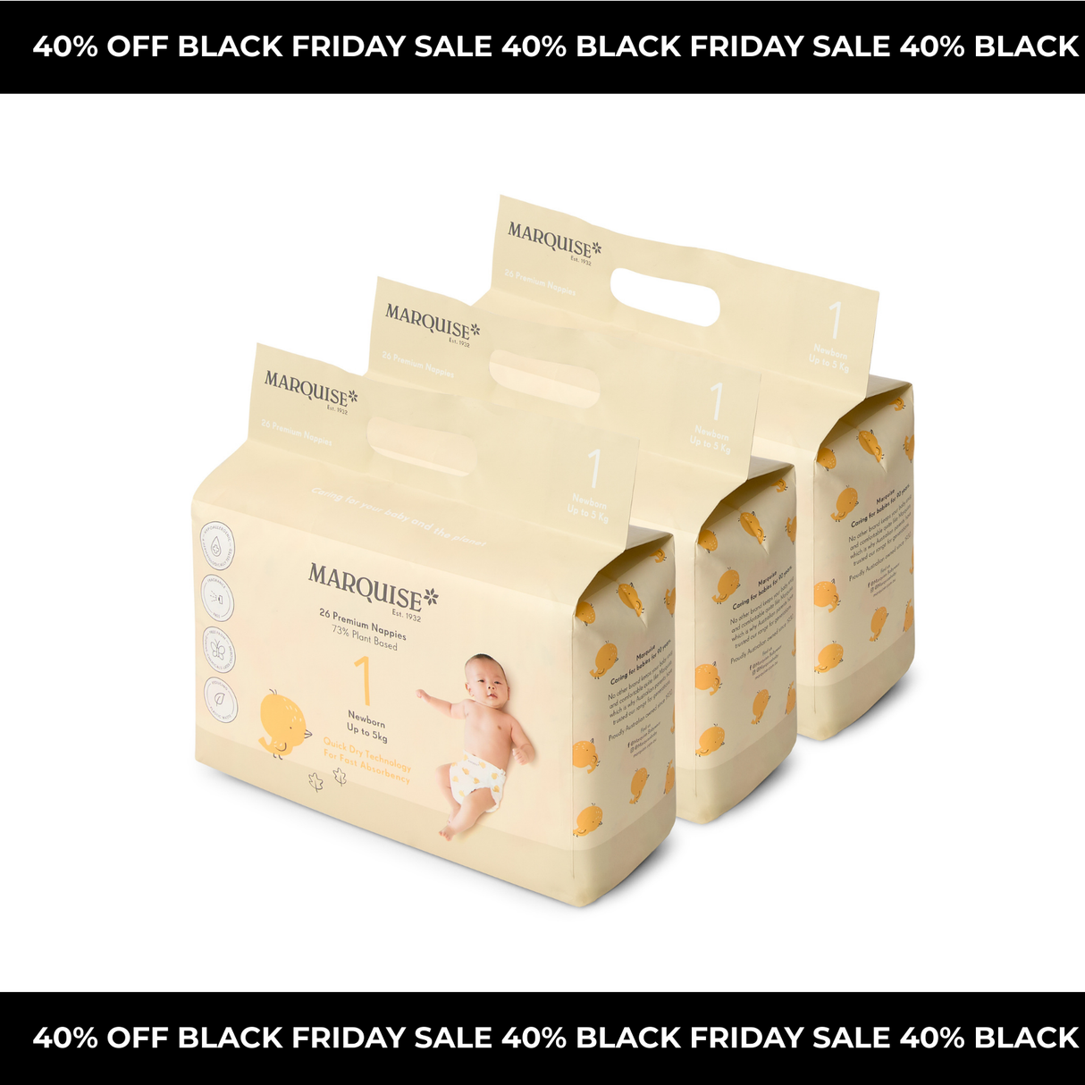 Black Friday Marquise Hypoallergenic Nappies