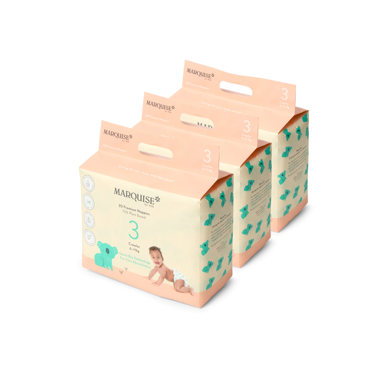 Marquise Hypoallergenic Nappies 3 packs