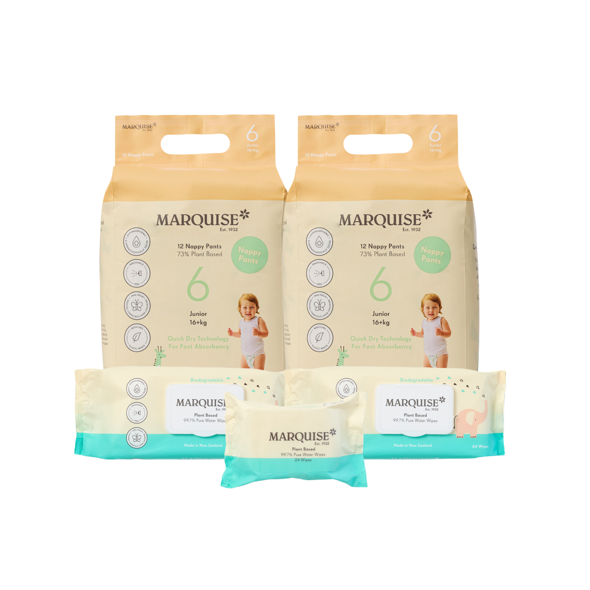 Marquise Hypoallergenic Nappies & Wipes Starter Pack