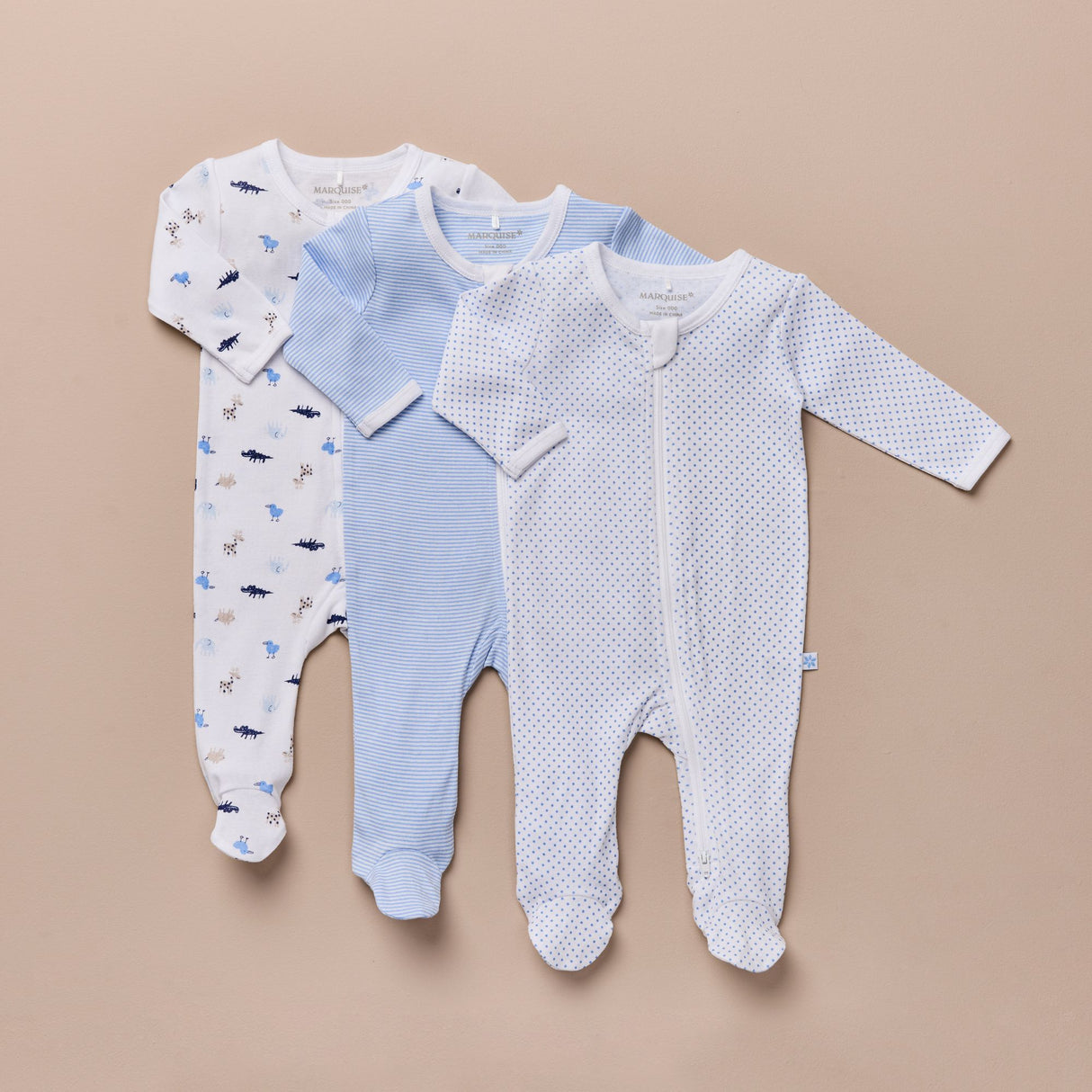 Everyday Essentials Boys Zipsuit 3 Pack