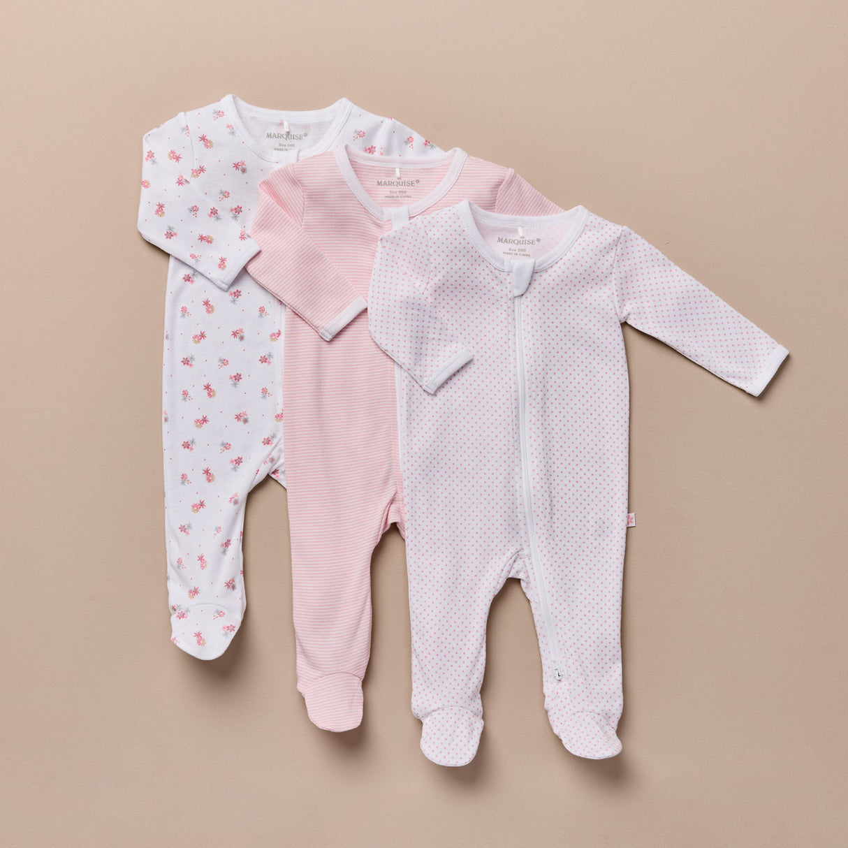 Everyday Essentials Girls Zipsuit 3 Pack