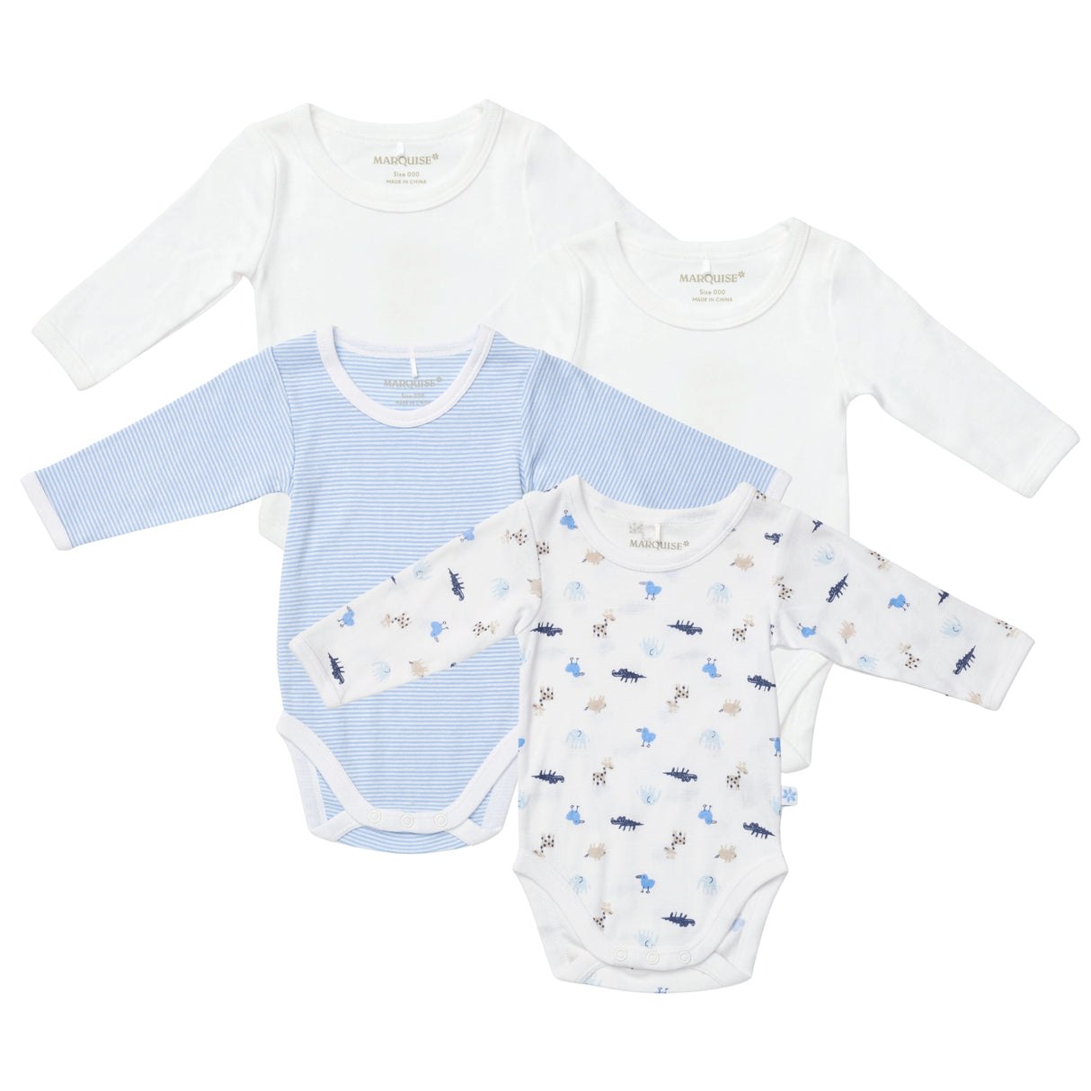 Everyday Essentials Boys Bodysuit 4 Pack