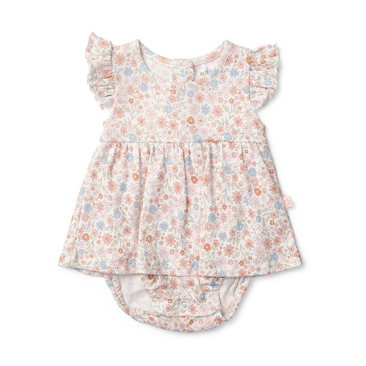 Summer Petals Frill Sleeve Bodysuit Dress