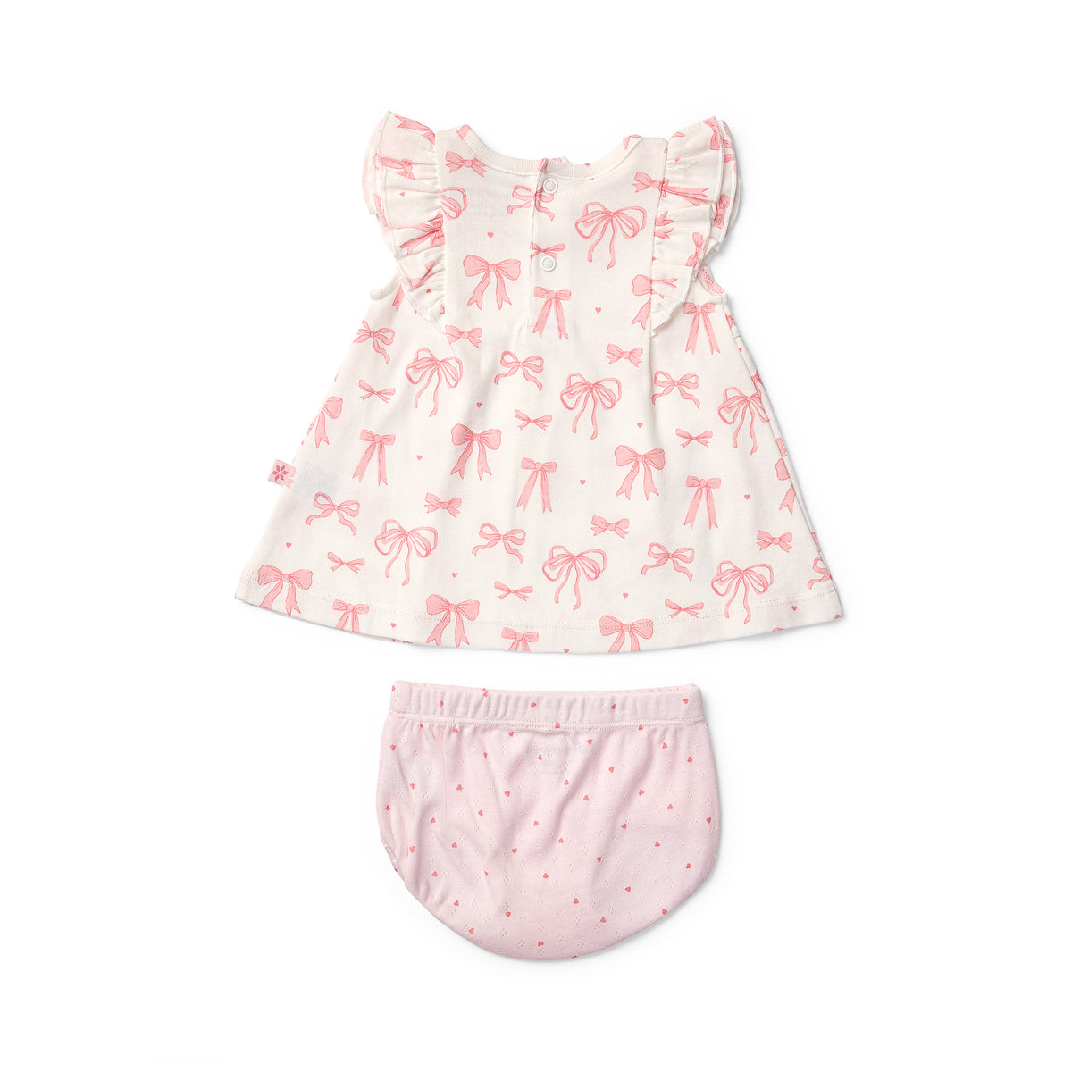 Little Bows Frill Sleeve Top & Bloomer Set