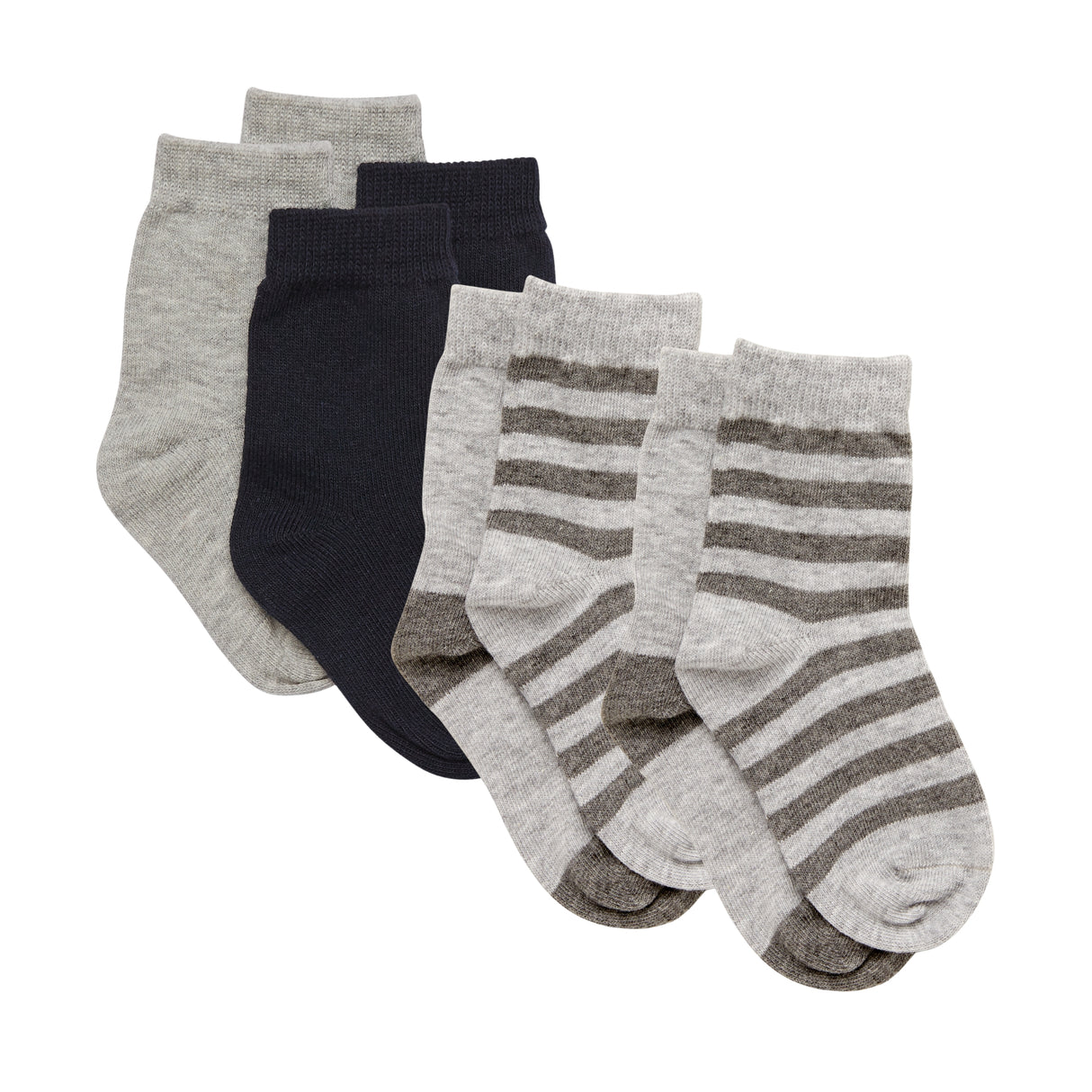 Grey, Navy and Stripe Socks 4 Pairs