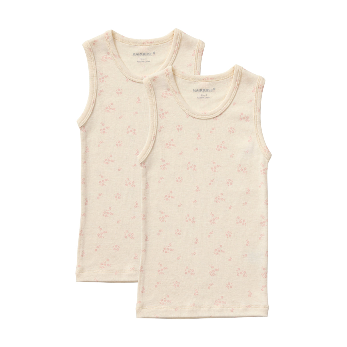 Kids Cotton Wool Floral Print Singlet 2 Pack