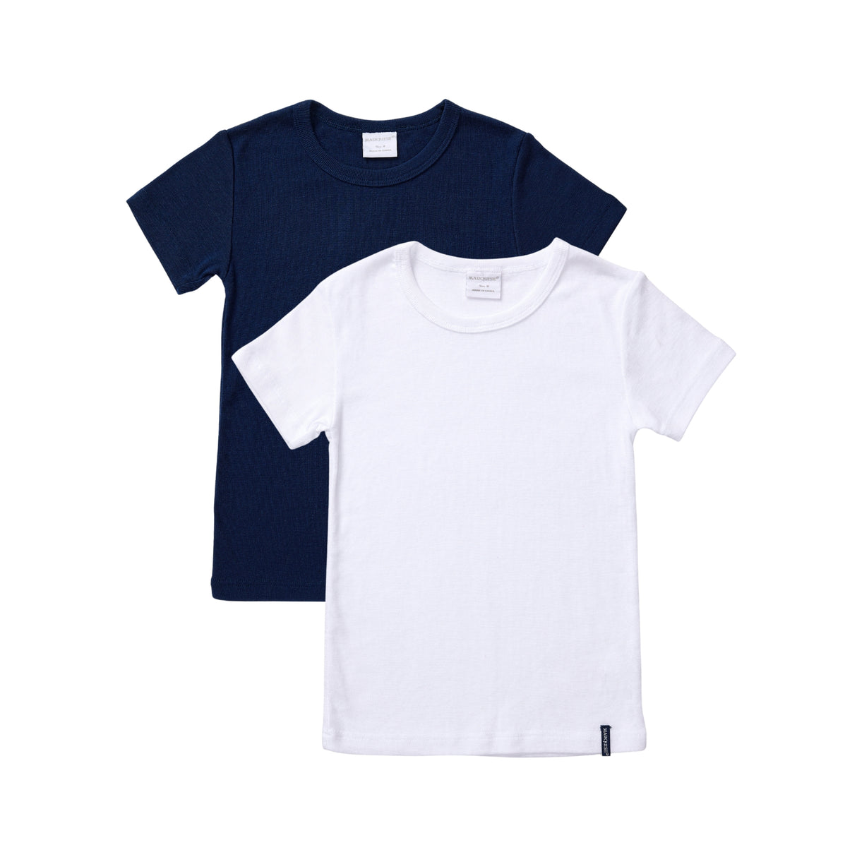 Kids Thermal Tee White & Navy 2 Pack