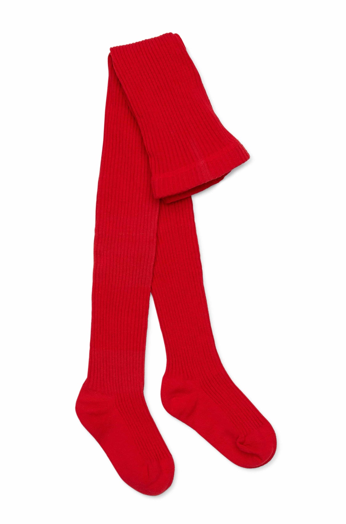 Red Chunky Rib Tights
