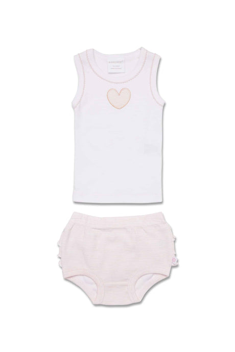 Marquise Heart Singlet and Frilled Bloomer Set