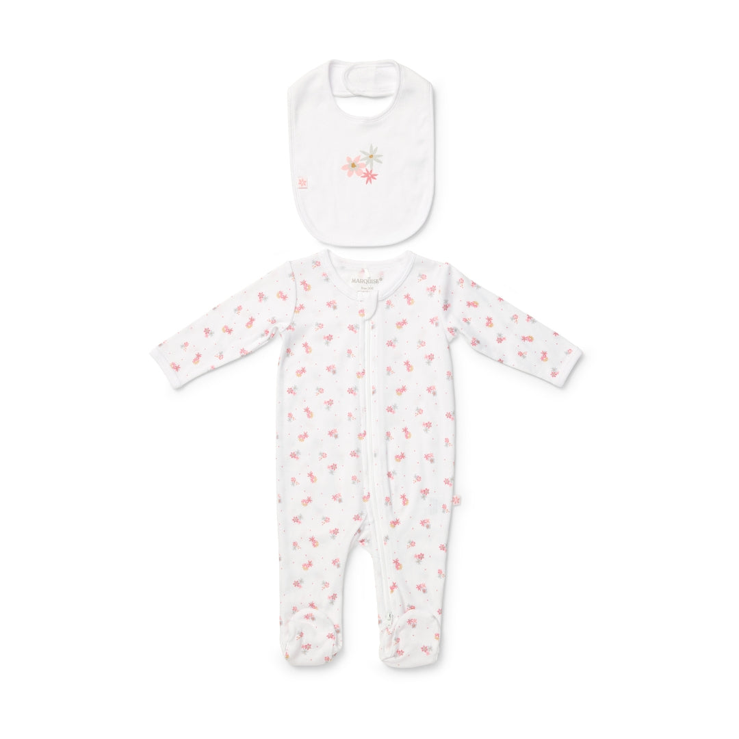 Everyday Essentials Floral Zipsuit & Bib Set