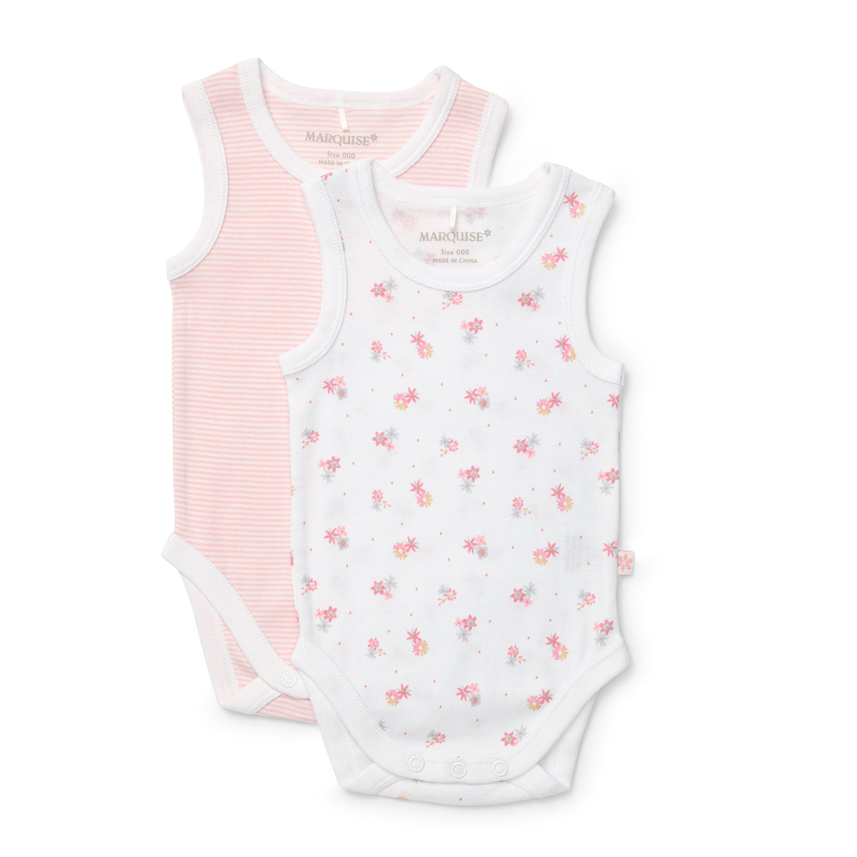 Everyday Essentials Floral Sleeveless Bodysuit 2 Pack