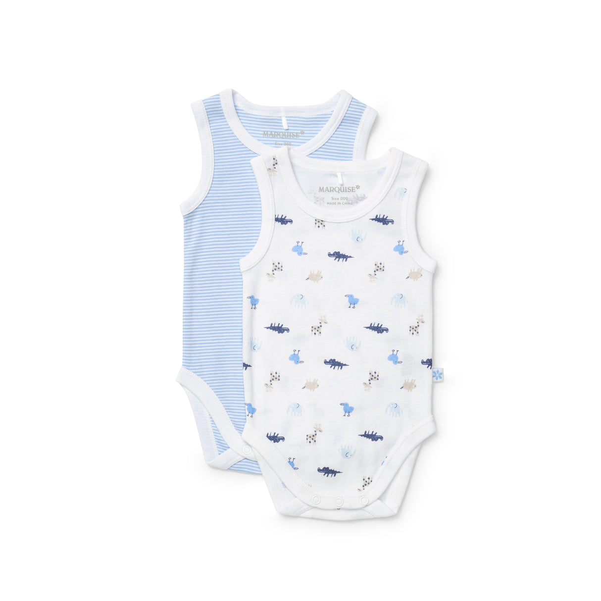 Everyday Essentials Animals Sleeveless Bodysuit 2 Pack