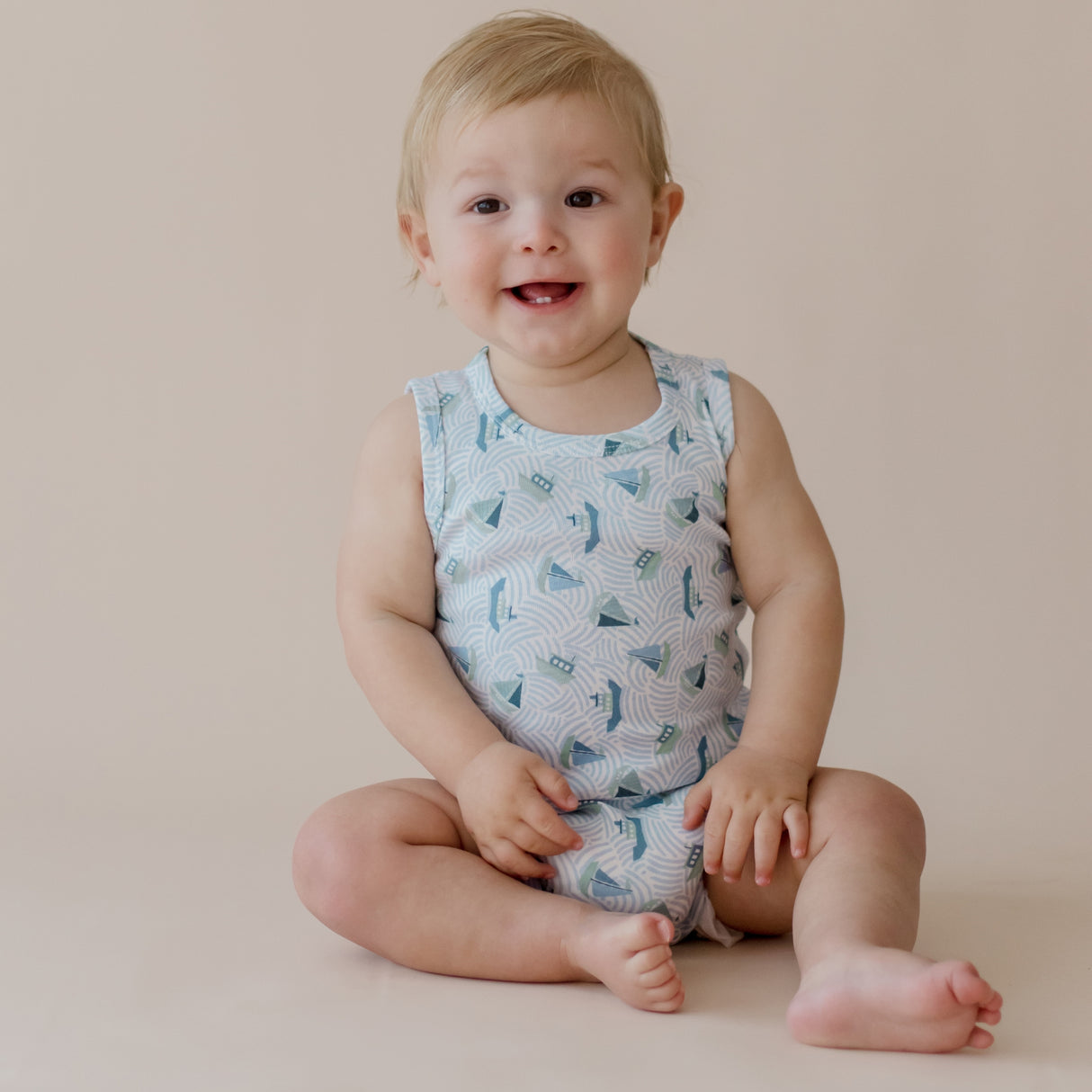 By The Sea Sleeveless Bodysuit 2 Pack