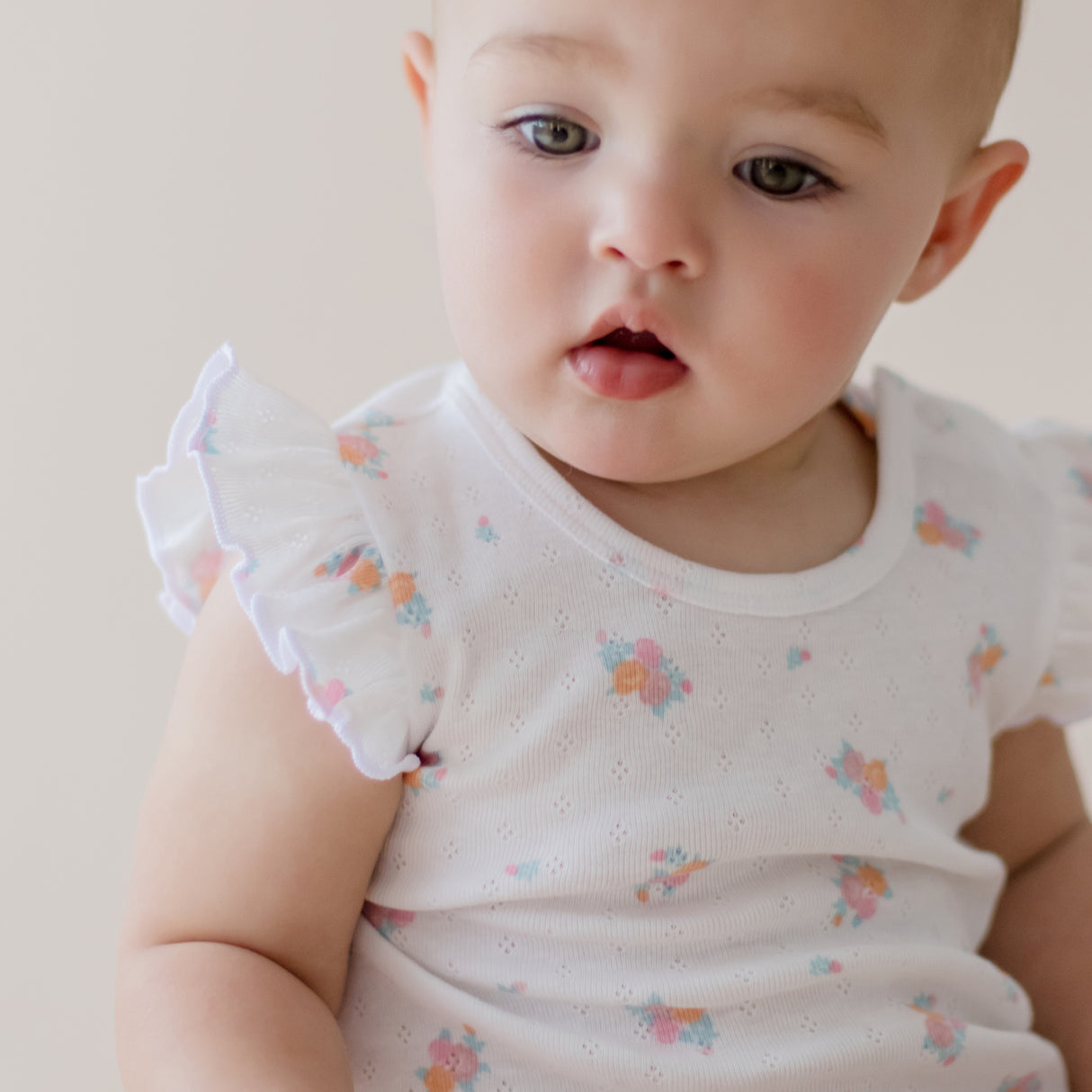 Vintage Floral Top & Frill Bloomer Set