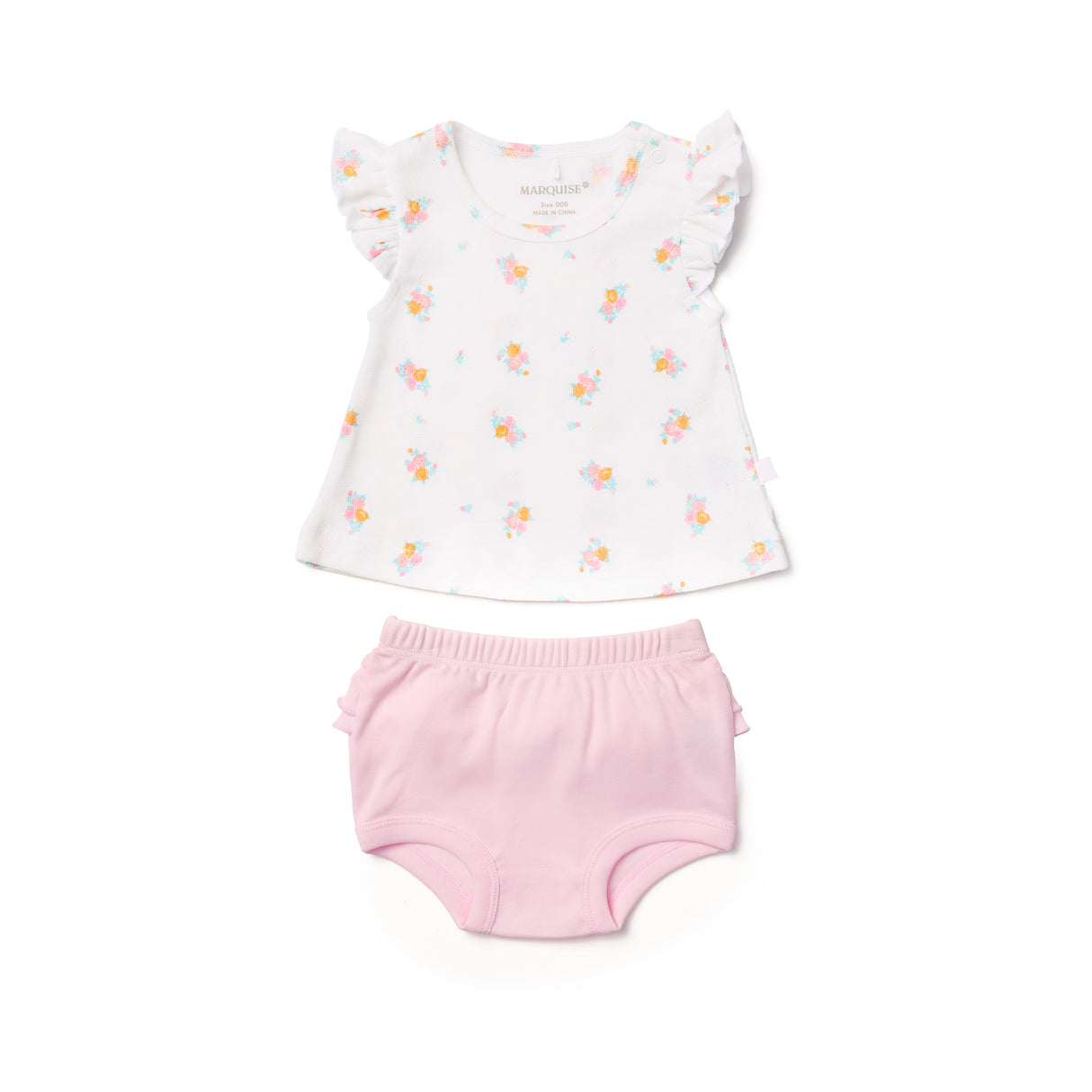 Vintage Floral Top & Frill Bloomer Set