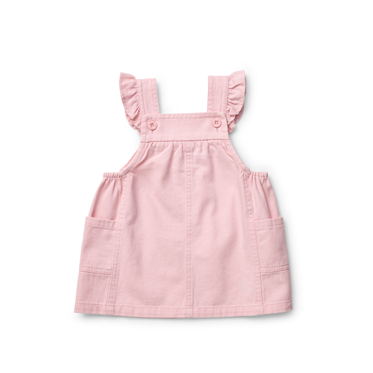 Pink Denim Frill Dress