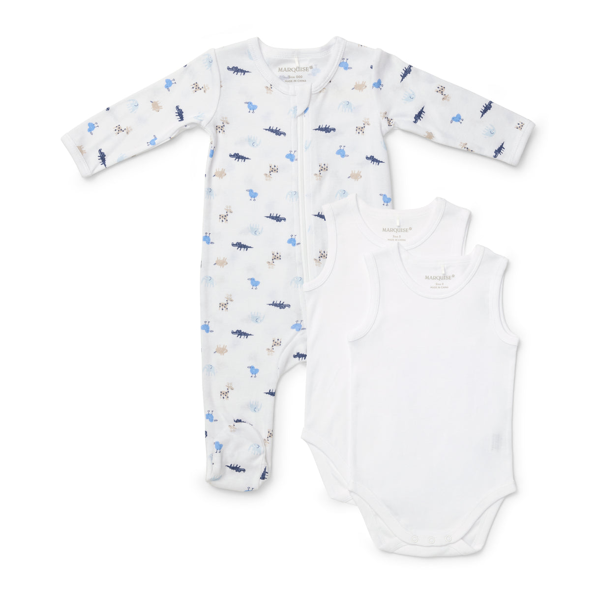 Everyday Essentials Boys Zipsuit & Sleeveless Bodysuit Set