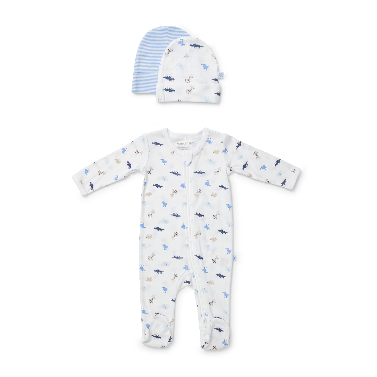 Everyday Essentials Boys Beanies and Zipsuit Set