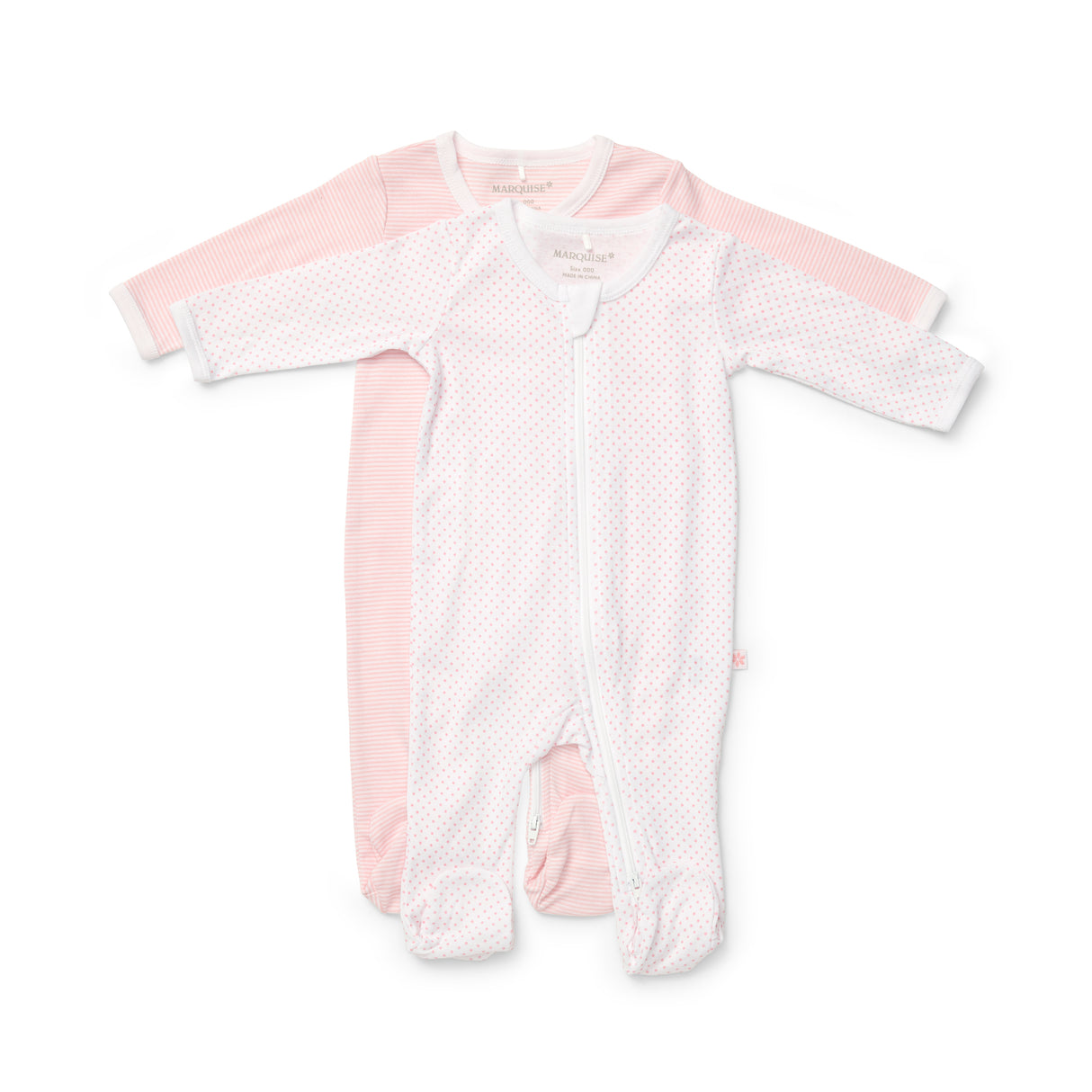 Everyday Essentials Pink Spot and Stripe Zipsuit 2 Pack