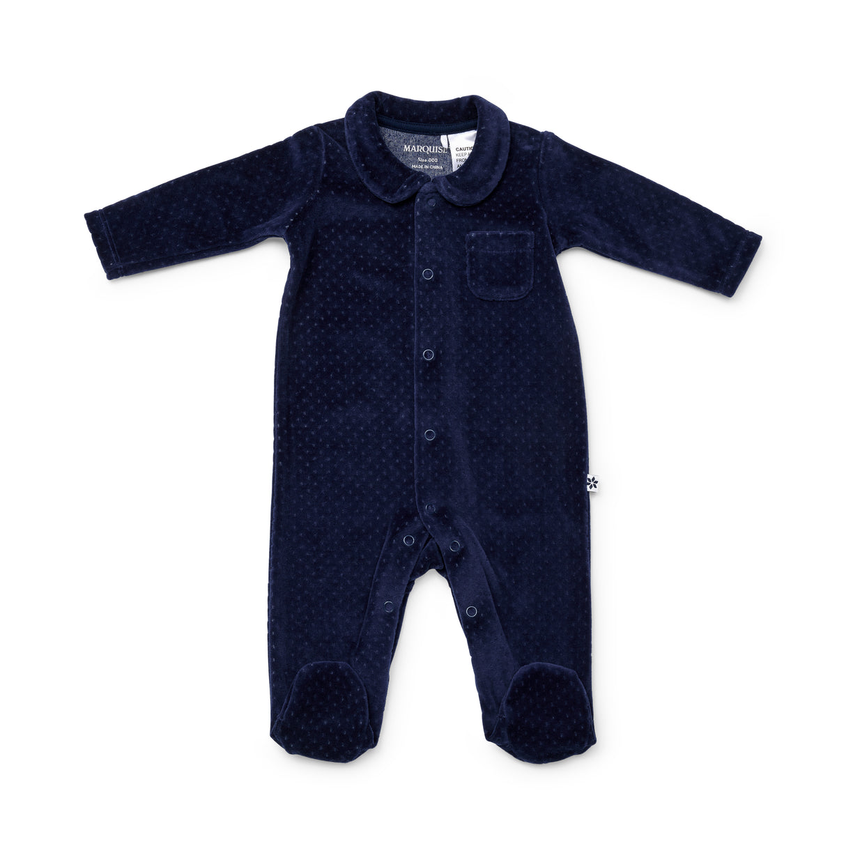 On The Move Navy Velour Coverall