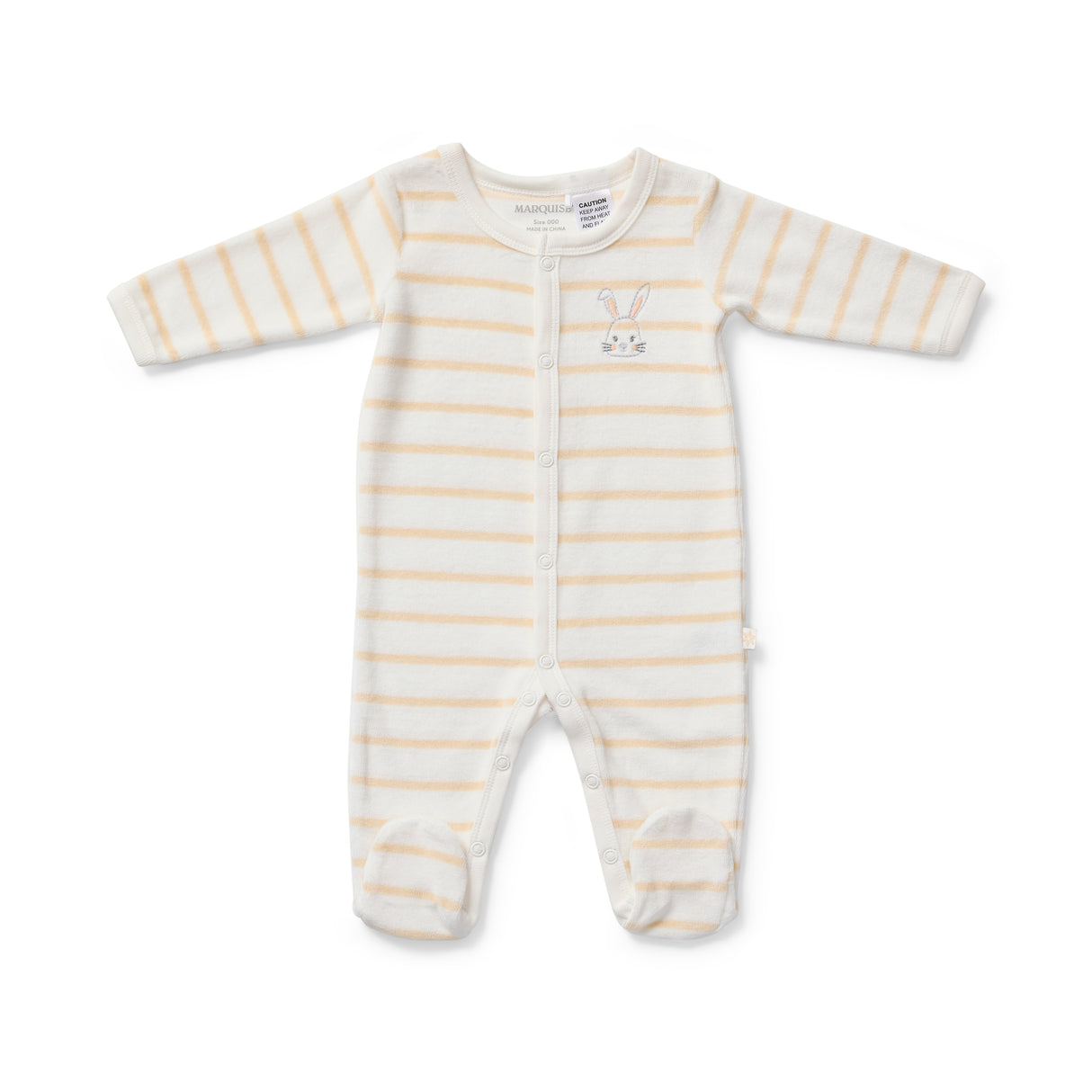 Bunny Stripe Velour Studsuit
