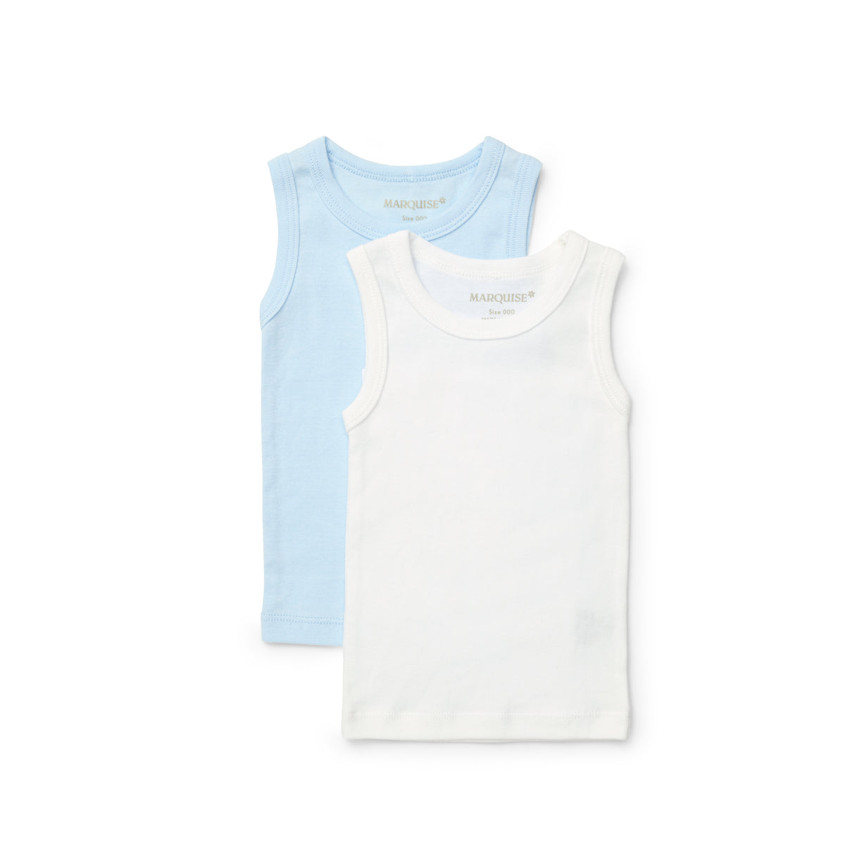 Everyday Essentials Blue & White Singlet 2 Pack