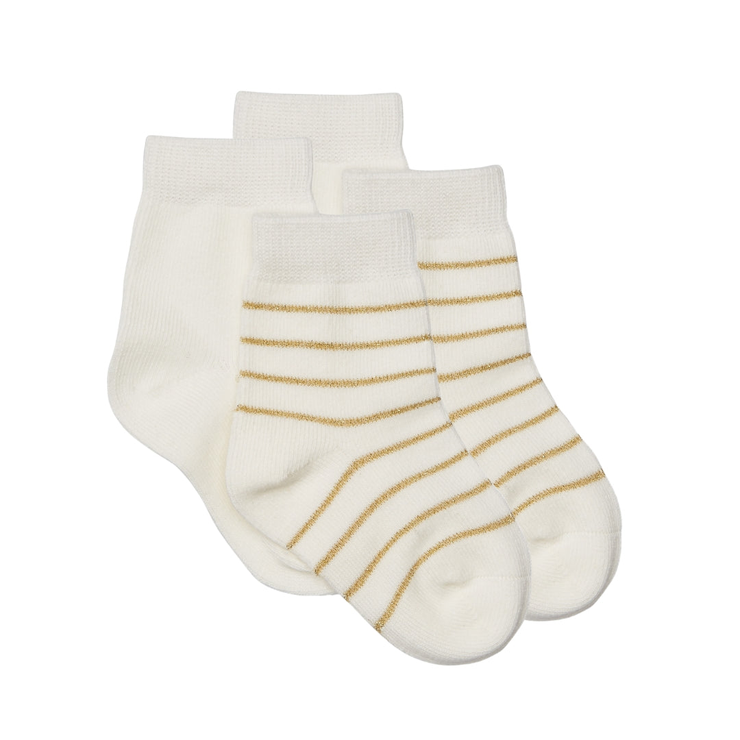 Cream and Gold Socks 2 Pairs