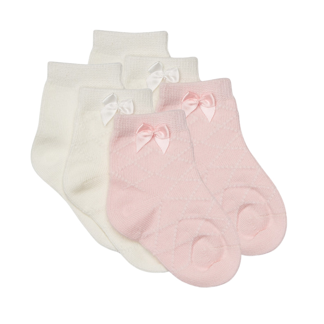 Diamond with Bow Socks 3 Pairs