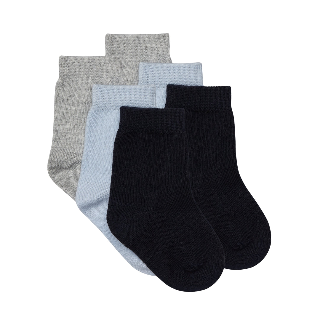 Grey, Blue and Navy Socks 3 Pairs