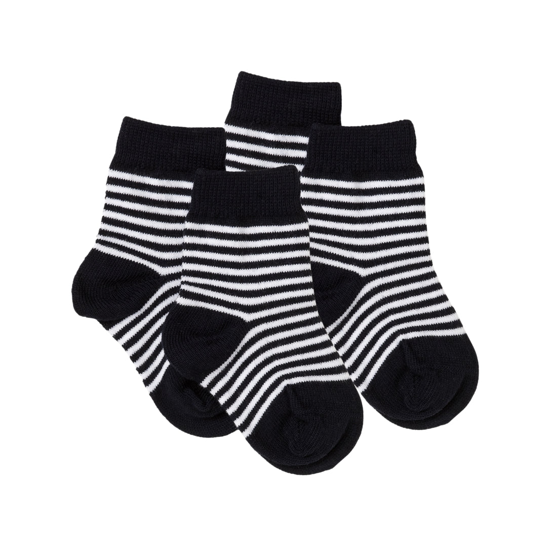 Navy and White Stripe Socks 2 Pairs