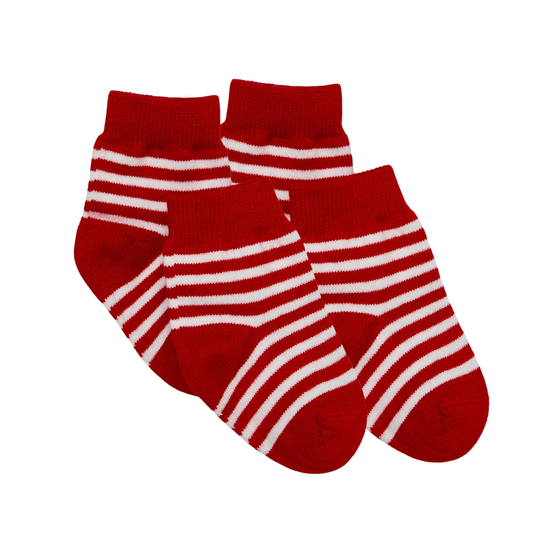 Red and White Stripe Socks 2 Pairs