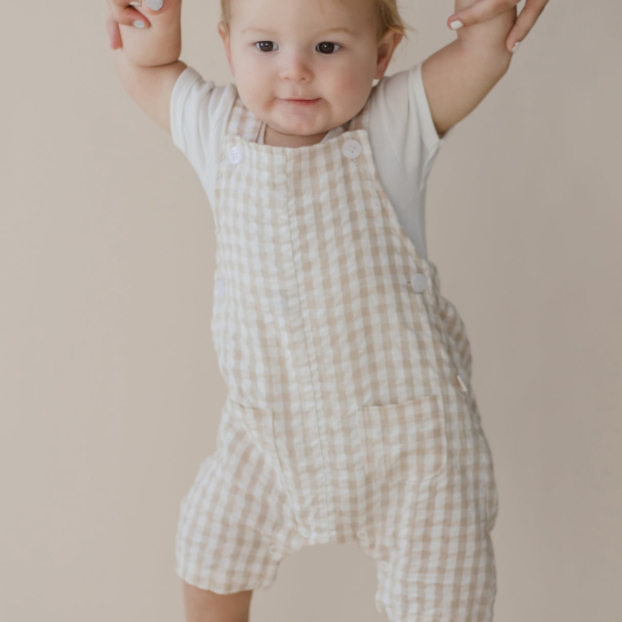 Endless Summer Nutmeg Gingham Overall