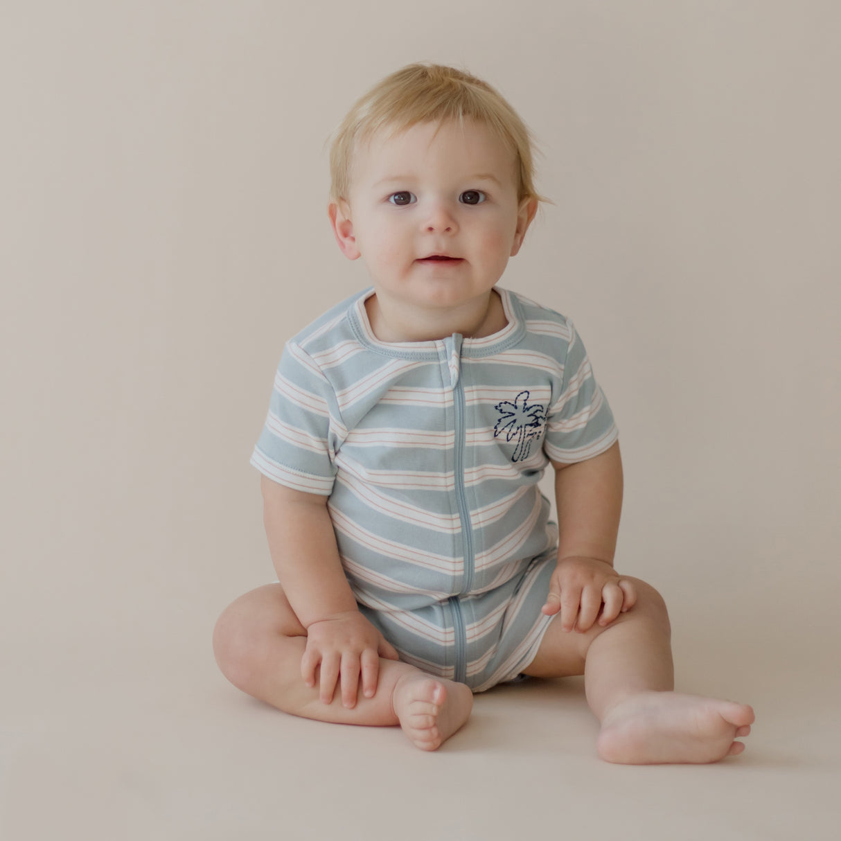 Endless Summer Striped Zip Romper