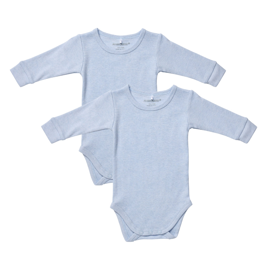 Baby Blue Cotton Wool Bodysuit 2 Pack
