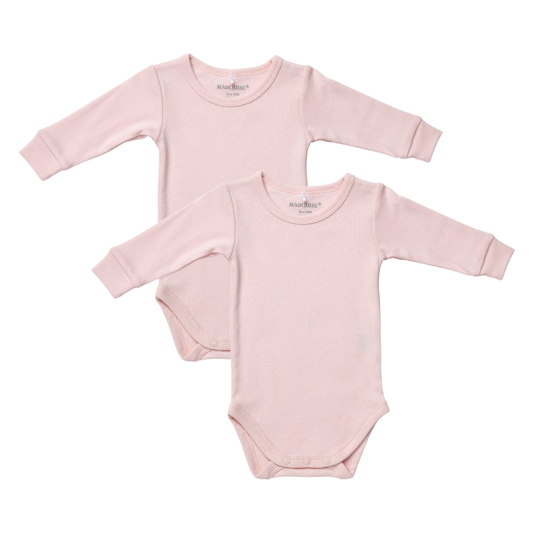 Baby Pink Cotton Wool Bodysuit 2 Pack