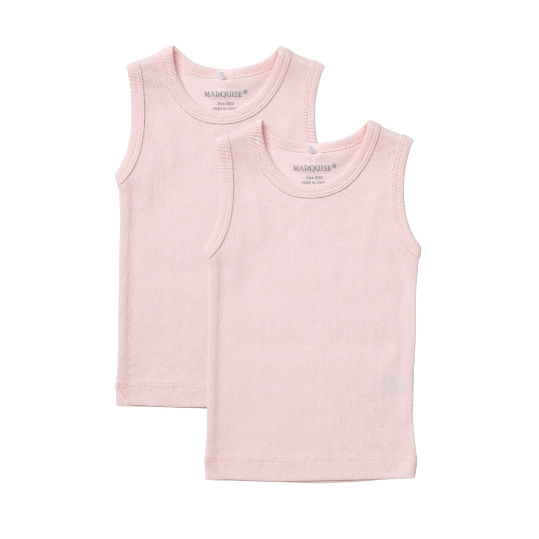Baby Pink Cotton Wool Singlet 2 Pack
