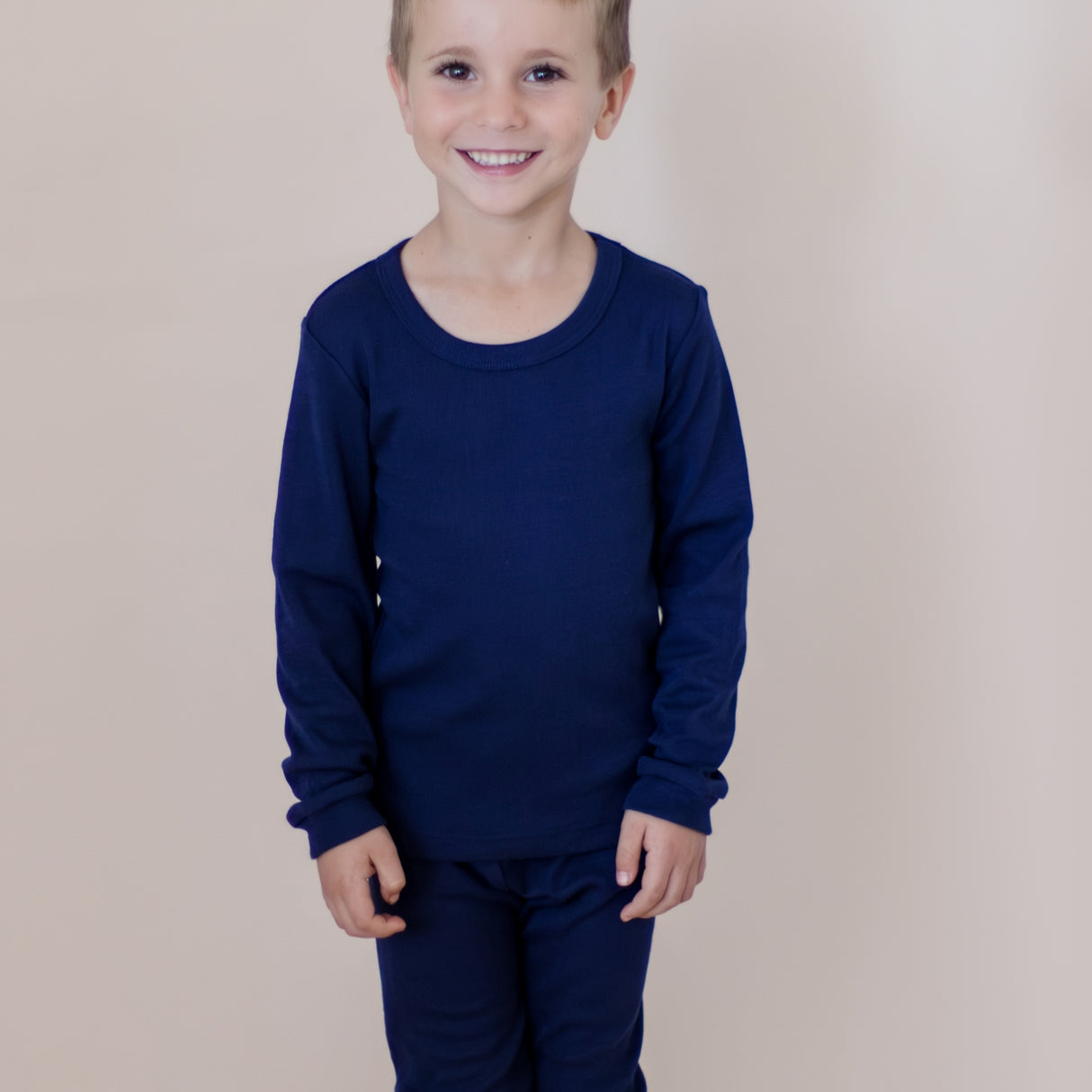 Kids Thermal Long Sleeve Top - Navy