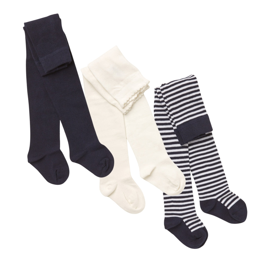 Navy, Off White, and Navy/White Stripe 3 Pack