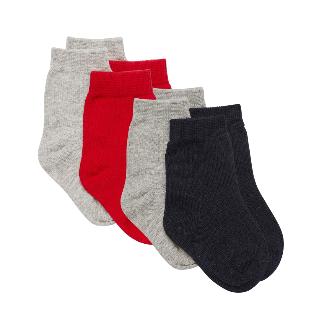 Red, Grey and Navy Socks 4 Pairs